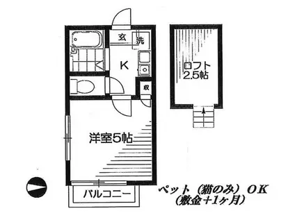 グレース町田(1K/1階)の間取り写真