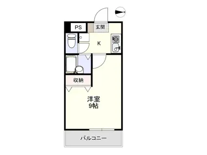 フローラ伊島(1K/1階)の間取り写真