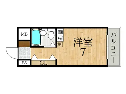 シティホームズ富雄駅前(ワンルーム/4階)の間取り写真