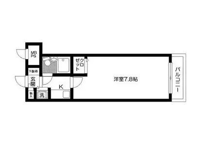 日神パレステージ三軒茶屋(1K/1階)の間取り写真