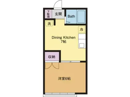 サーブハイツ(1DK/2階)の間取り写真