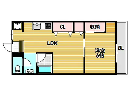 ヴィラクレスト(1LDK/3階)の間取り写真