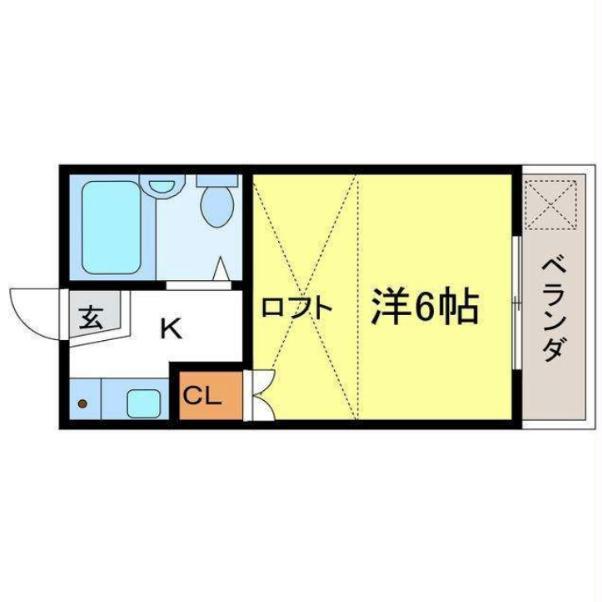 メゾン・ド・KY西飾磨(1K/2階)の間取り写真