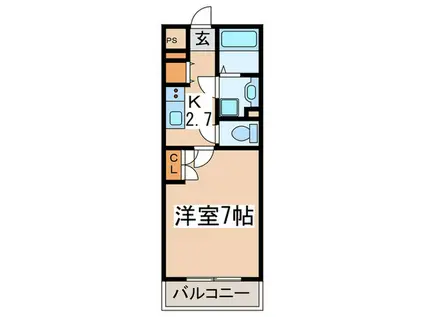 サンテラス武蔵境(1K/3階)の間取り写真