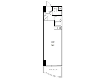 ヒューゲル城北(ワンルーム/5階)の間取り写真