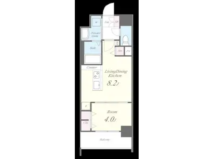 LEGEND紺屋町(1LDK/8階)の間取り写真