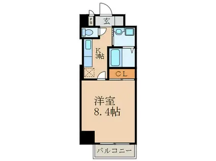 N2北九大前(1K/2階)の間取り写真