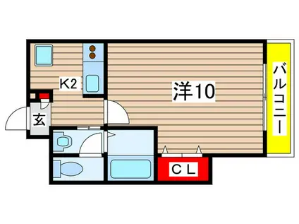 ヒルズアソシエイト(1K/1階)の間取り写真