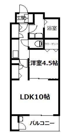 フラワーフェアリ(1LDK/3階)の間取り写真