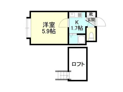 ラガール栄町(1K/2階)の間取り写真