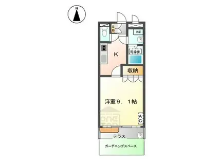 フォレストコート(1K/1階)の間取り写真