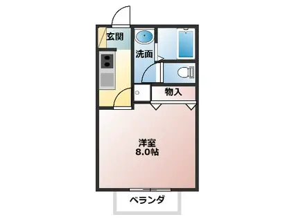 サン・FRIENDS元町 A(1K/2階)の間取り写真