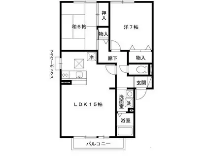 ラ・フォーレマリアージュ B棟(2LDK/2階)の間取り写真