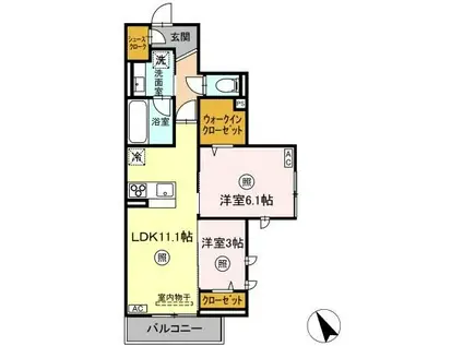 MIRAIS(2LDK/3階)の間取り写真