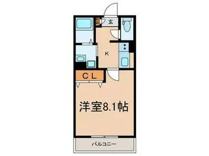 コーラルリーフ(1K/2階)の間取り写真