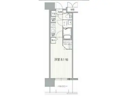 パルティール千種アネックス(1K/4階)の間取り写真