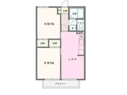 プレジールベアII(2LDK/1階)の間取り写真
