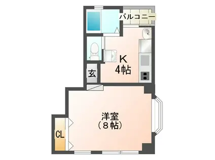 グランコート(1K/2階)の間取り写真