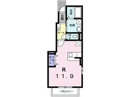 プレイス千歳烏山(ワンルーム/1階)の間取り写真