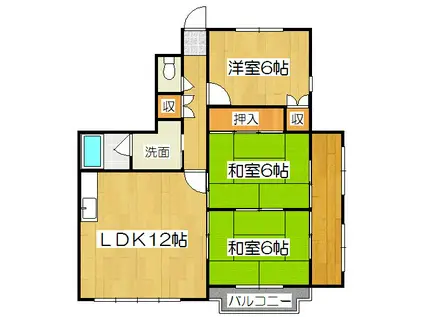 ヴィラ・ビスカヤ(3LDK/6階)の間取り写真