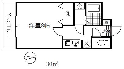 ドール魚崎(1K/1階)の間取り写真