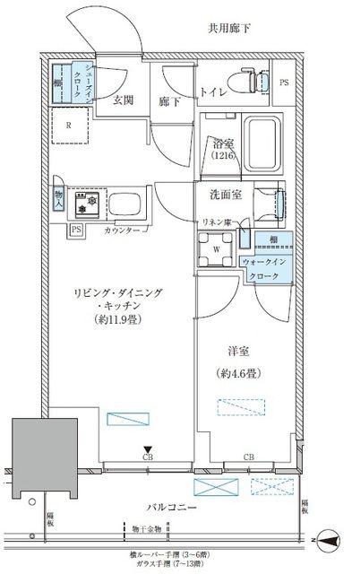パークアクシス西大島コンフォートスクエア(1LDK/9階)の間取り写真