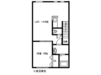  OLIVE旭町(1LDK/2階)の間取り写真