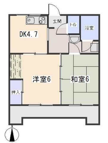 コーポ前田(2DK/3階)の間取り写真