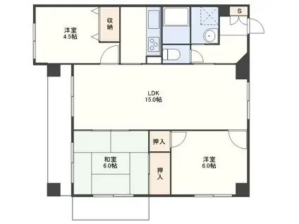 スタジアムマンション(3LDK/8階)の間取り写真