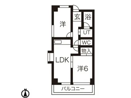 SHマンション名東(2LDK/3階)の間取り写真