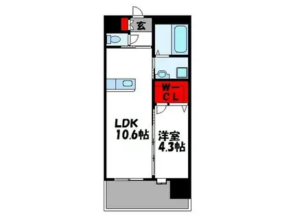 SK-22(1LDK/3階)の間取り写真