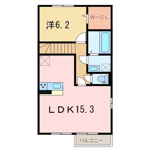 アゼリア(1LDK/2階)の間取り写真