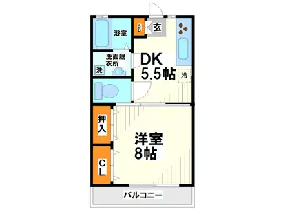 COREDO喜多山(1DK/1階)の間取り写真