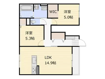 妹尾アパート(2LDK/1階)の間取り写真