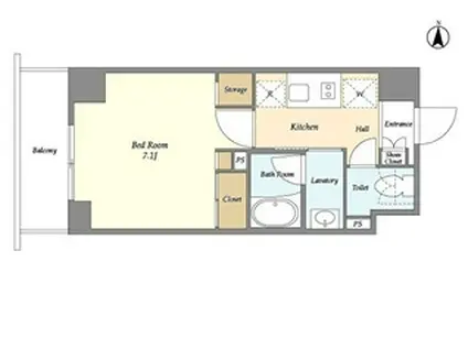 バウスフラッツ住吉(1K/5階)の間取り写真