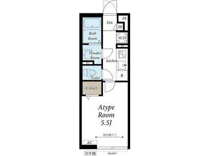 グレイス高野II(1K/1階)の間取り写真