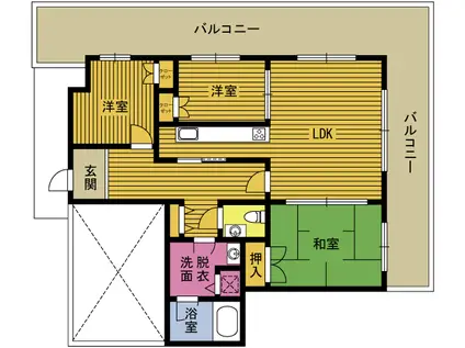 エスバイエルマンション(3LDK/8階)の間取り写真