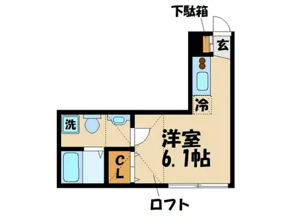 テラス上北沢(ワンルーム/2階)の間取り写真