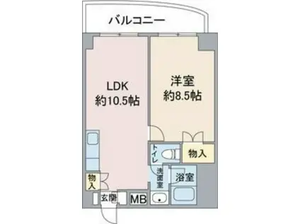 ライフステージ徳川(1LDK/6階)の間取り写真
