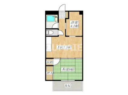 マロンクレール(2DK/2階)の間取り写真