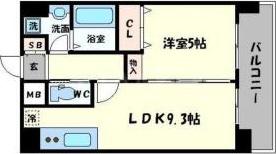 ウインズコート今福西(1LDK/9階)の間取り写真