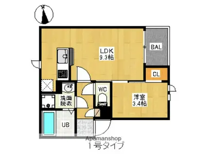 REGALEST FEMA(1LDK/1階)の間取り写真