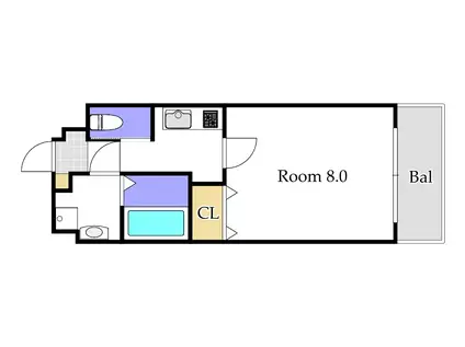 CREA COAT(1K/3階)の間取り写真