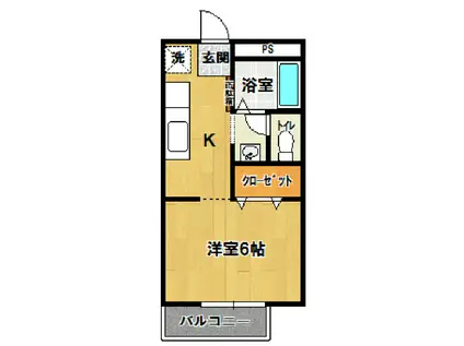 サンライフ菊美1(1K/2階)の間取り写真