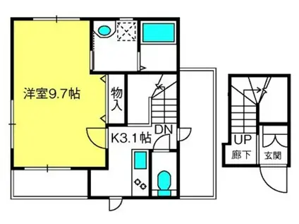 メゾン・ド・ショコラ(1K/3階)の間取り写真