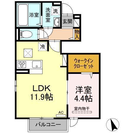 プラスパー(1LDK/1階)の間取り写真