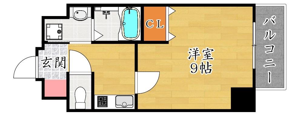 アライブ町楠葉(1K/7階)の間取り写真