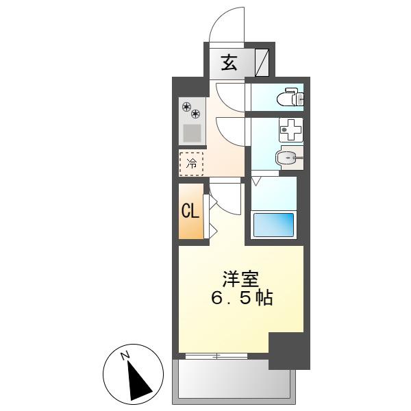 S-RESIDENCE今池ARCANA(1K/7階)の間取り写真