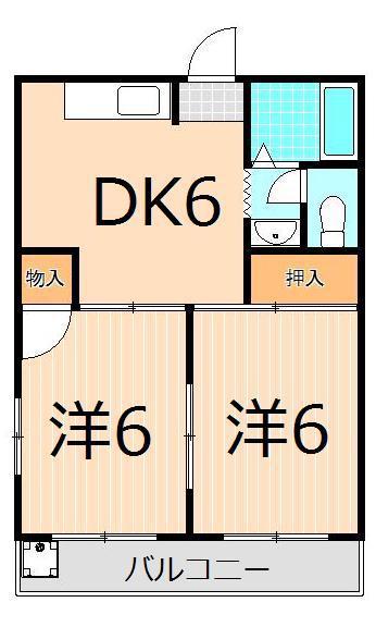 第三大信マンション(2DK/2階)の間取り写真