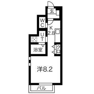 クラウディア人来田(ワンルーム/1階)の間取り写真